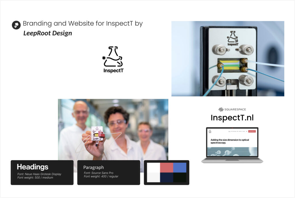 Inspect brand features, a website screenshot and team pictures